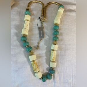 Chico’s Faux Marble and Stone Chunky Beaded Necklace New‎ w/ Tags